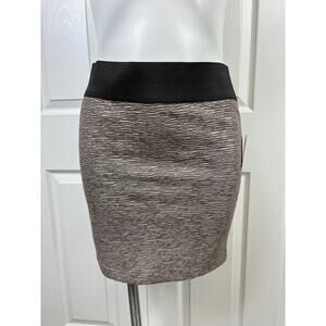 Charlotte Russe Metallic Gold Bodycon Mini Skirt Size M Elastic Waistband NWT